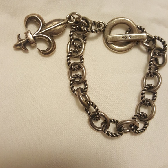 Sterling Silver Fleur De Lis Bracelet - Picture 1 of 2